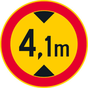 C22.22 Ajoneuvon suurin sallittu korkeus - 4,1 m