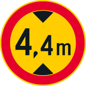 C22.25 Ajoneuvon suurin sallittu korkeus - 4,4 m