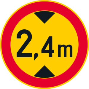 C22.6 Ajoneuvon suurin sallittu korkeus - 2,4 m