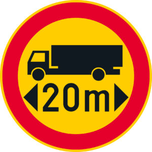 C23 Ajoneuvon tai ajoneuvoyhdistelmän suurin sallittu pituus - 20 m