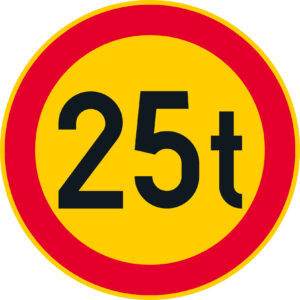 C24.11 Ajoneuvon suurin sallittu massa - 25 t