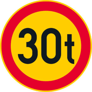 C24.12 Ajoneuvon suurin sallittu massa - 30 t