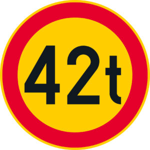 C24.14 Ajoneuvon suurin sallittu massa - 42 t