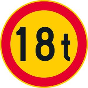 C24.9 Ajoneuvon suurin sallittu massa - 18 t