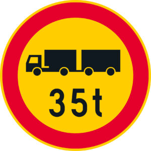 C25.2 Ajoneuvoyhdistelmän suurin sallittu massa - 35 t