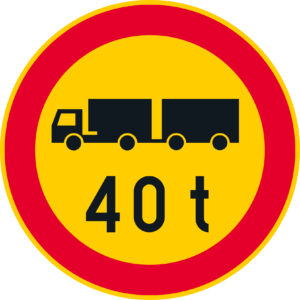 C25.3 Ajoneuvoyhdistelmän suurin sallittu massa - 40 t