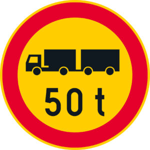 C25.5 ajoneuvoyhdistelmän suurin sallittu massa - 50 t