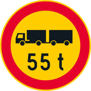 C25.6 ajoneuvoyhdistelmän suurin sallittu massa - 55 t