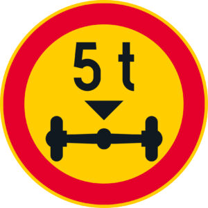 C26.3 Ajoneuvon suurin sallittu akselille kohdistuva massa - 5 t