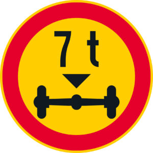 C26.5 ajoneuvon suurin sallittu akselille kohdistuva massa - 7 t