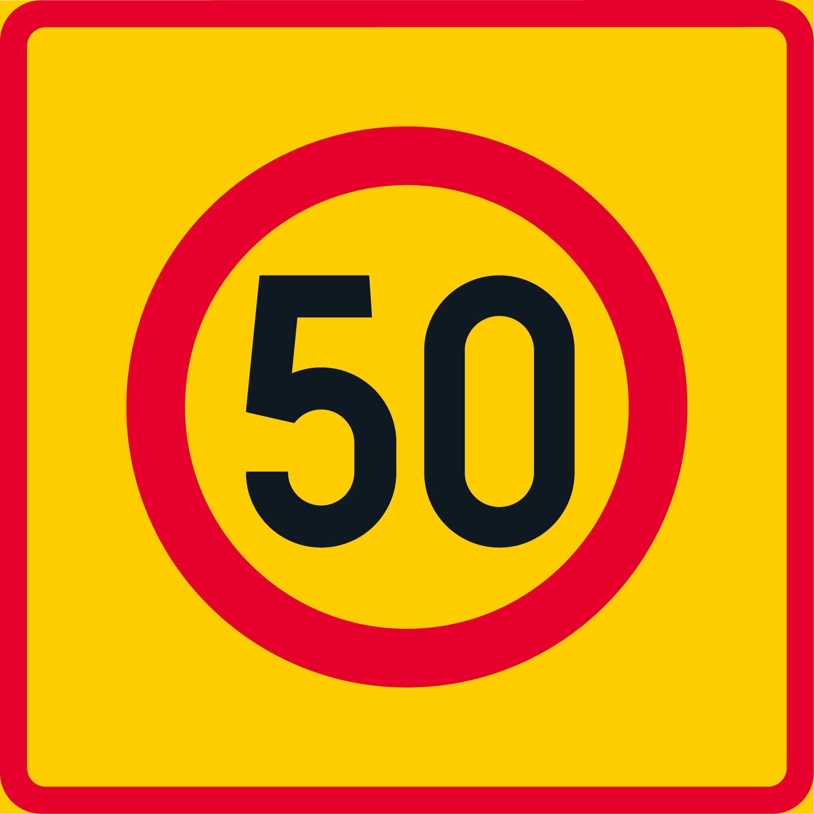 C34.3 Nopeusrajoitusalue - 50