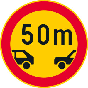 C47 moottorikäyttöisten ajoneuvojen vähimmäisetäisyys