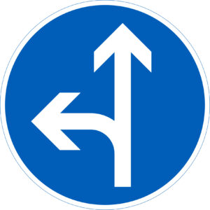 D1.7 pakollinen ajosuunta - suora + mutka vasen