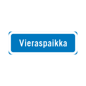 LM H24 Tekstillinen lisäkilpi - "Vieraspaikka" (Alumiini, 600x200, R1, SV, N, CE, )